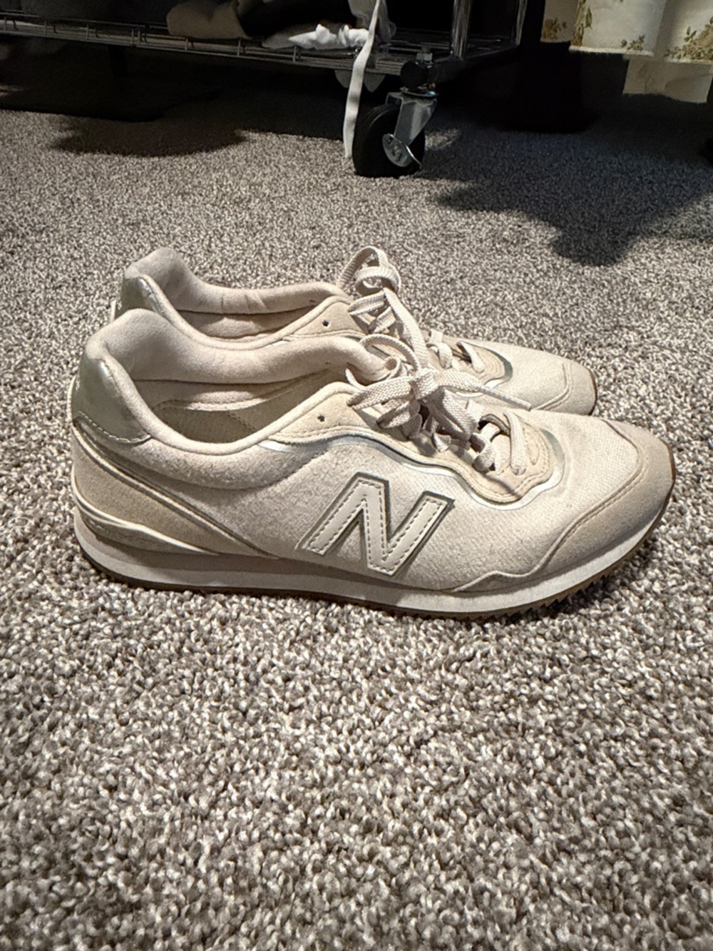 New Balance Beige/Cream Low-Top Lace Sneakers